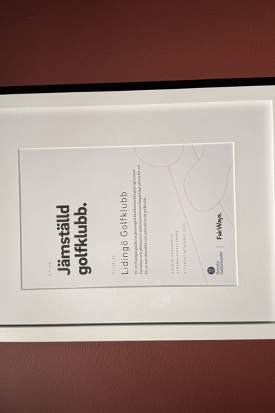 Diplom för en jämställd och inkluderande golfklubb