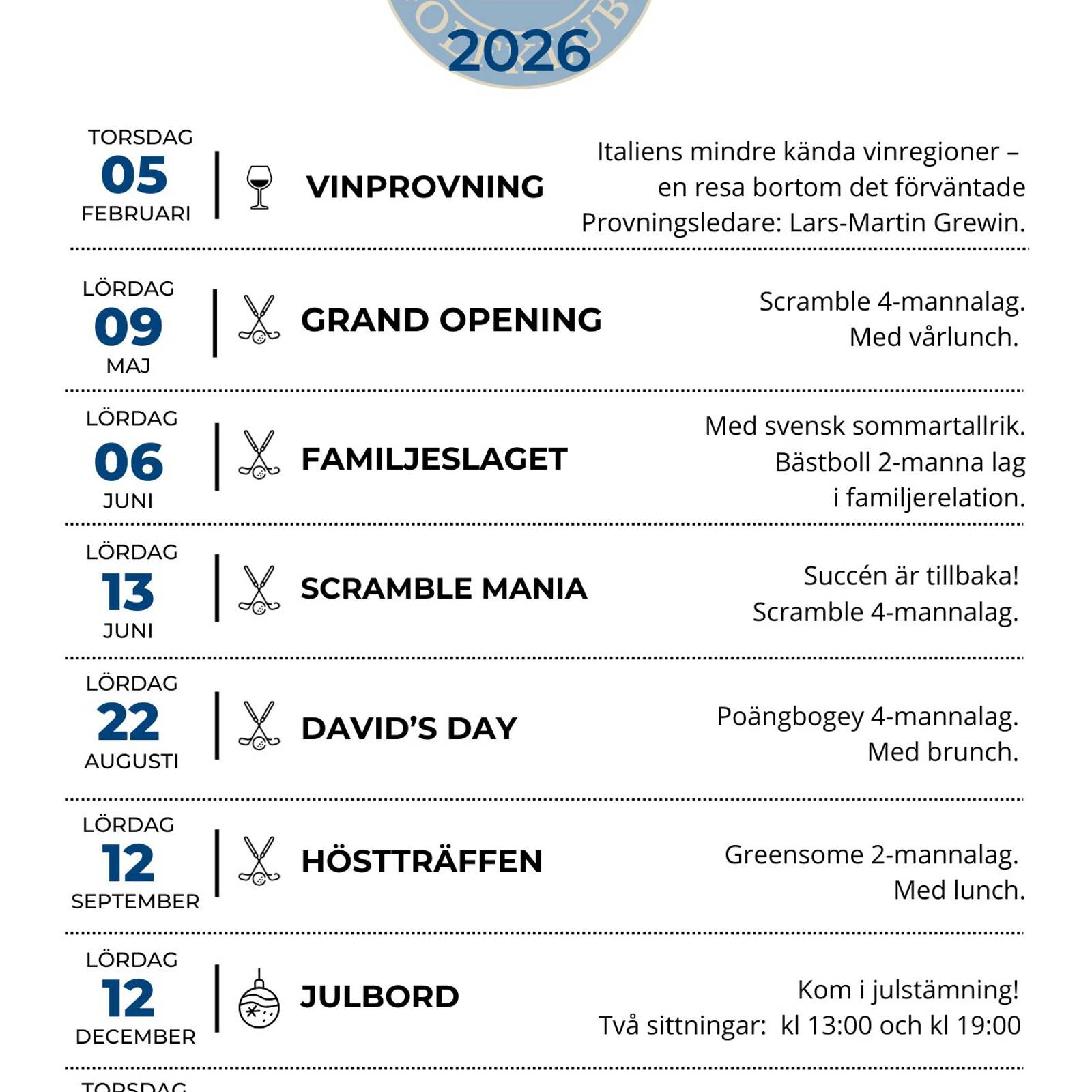 Aktivitetskalender LGK 2026